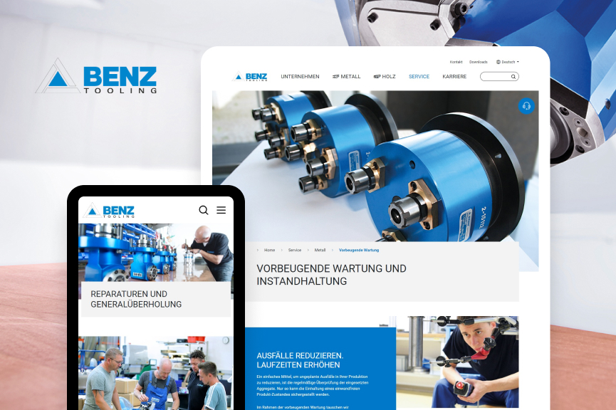 TYPO3 Agentur entwickelt eine responsive Industrie-Website für Maschinenbau und Service.