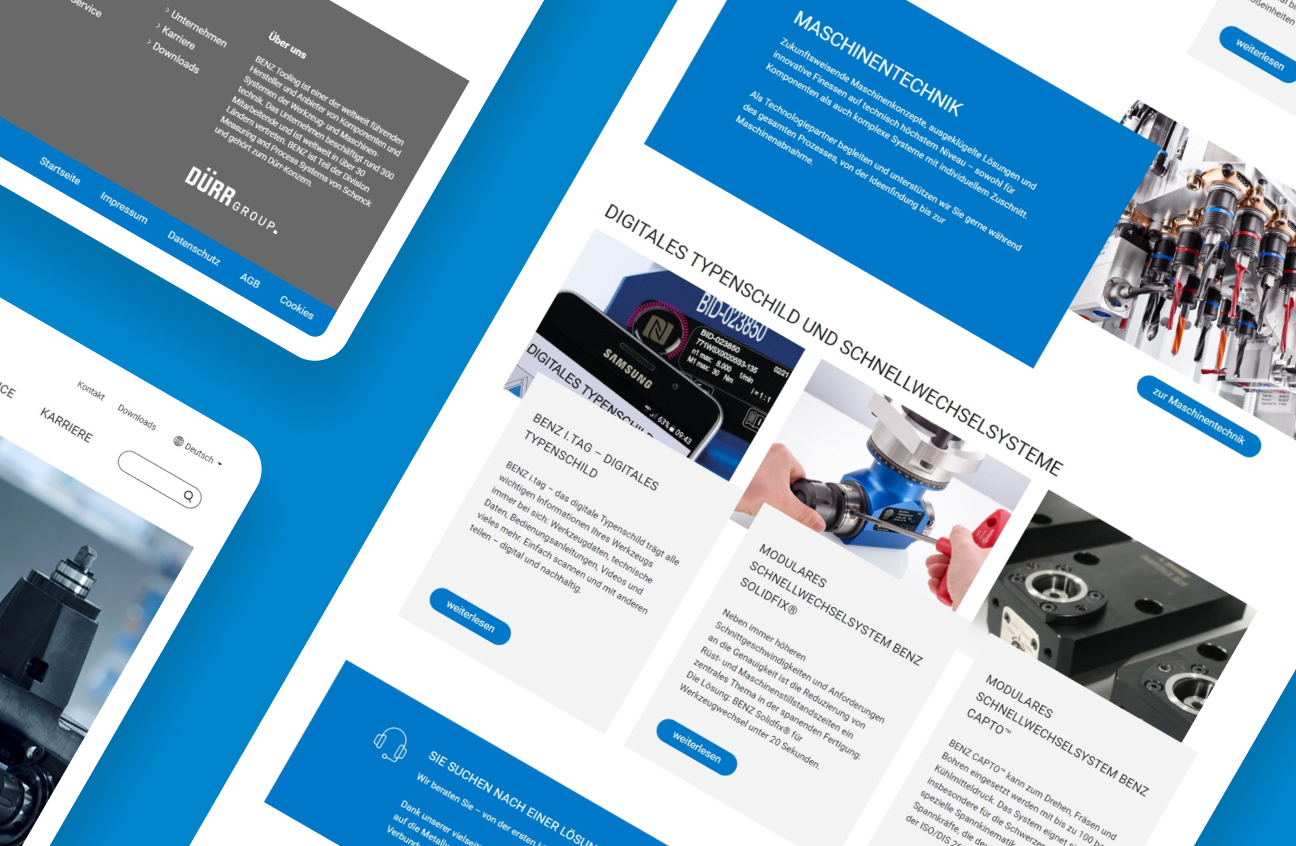 Digital Branding Beispiel mit modernem Webdesign, klarer Struktur und visueller Markenführung.